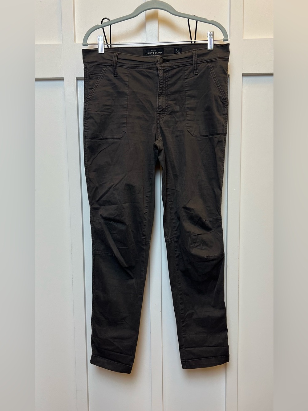 Lucky Brand Women's Size 6 / 29 Black Gray 'The Cargo' Pants Pockets Lightweight